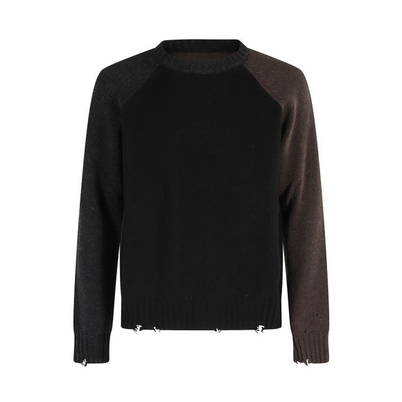 Mm6 By Maison Margiela Crewneck Sweater With Frayed Detail - NWT